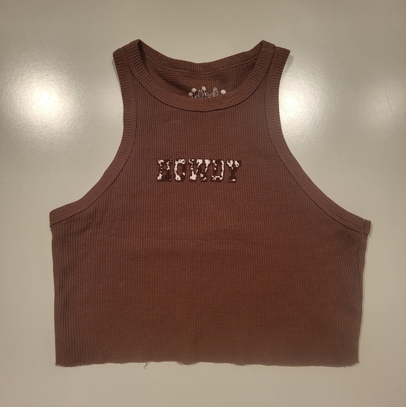 OG Babe "Howdy" brown Crop top Size S - Picture 1 of 6